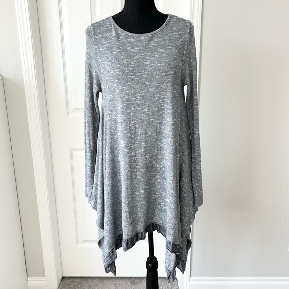 Diabolika Space Dye Asymmetrical Hem Lagenlook Dress Made in Italy One Size